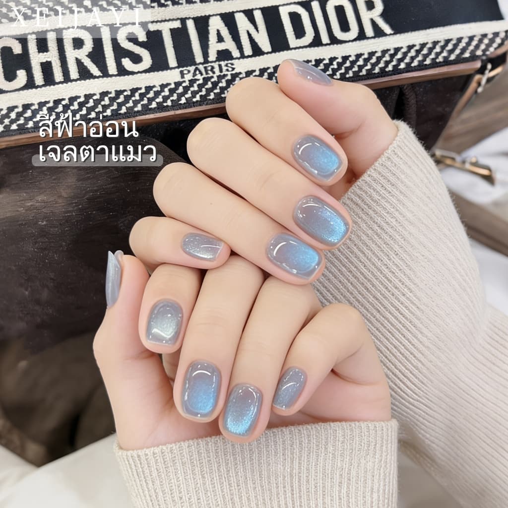 XEIJAYI 5g-รูปแบบใหม่ Cool Tone Light Blue Cat Eye Gel ยาทาเล็บเหมาะสําหรับเล็บ DIY มาก รูปที่ 4