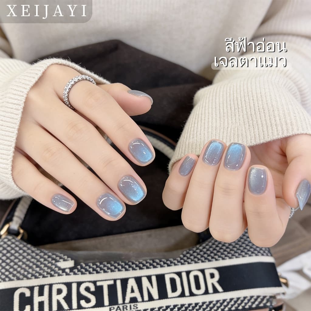 XEIJAYI 5g-รูปแบบใหม่ Cool Tone Light Blue Cat Eye Gel ยาทาเล็บเหมาะสําหรับเล็บ DIY มาก รูปที่ 6