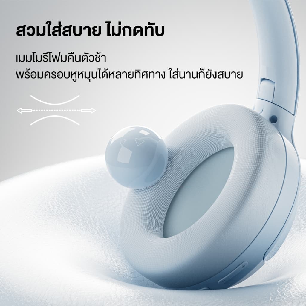 ROSESELSA Cambrian Hi-Res ANC หูฟัง 48dB การตัดเสียงรบกวน LDAC เสียง 100H แบตเตอรี่ Dual อุปกรณ์โหมดเกม Latency ต่ํา 5-Mic ENC Memory Foam Cushions รูปที่ 6