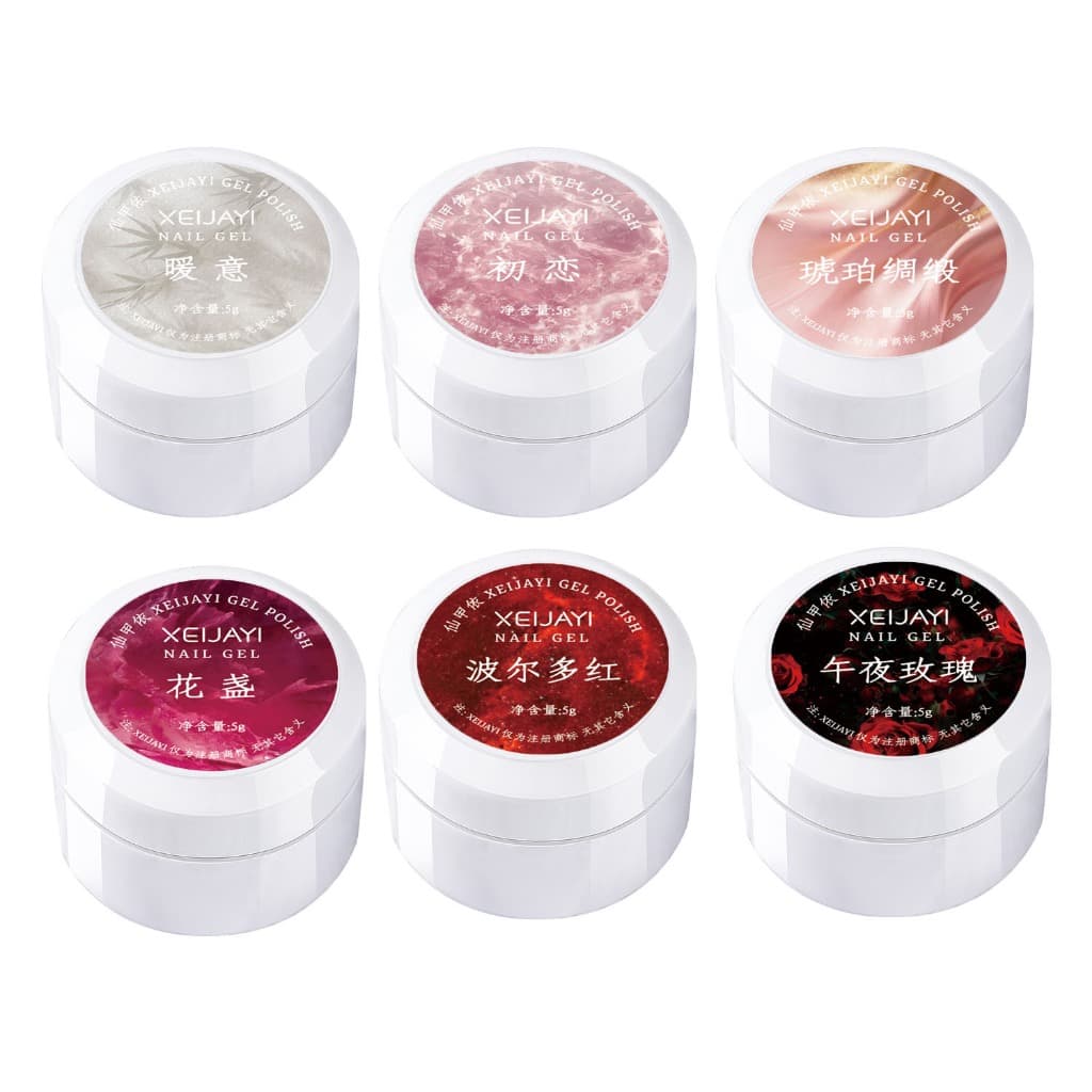 XEIJAYI 5g-ชุดยาทาเล็บเจลตาแมวสีชมพูและสีแดงใหม่ 6 สี เหมาะสําหรับร้านทําเล็บและ DIY สําหรับครอบครัว รูปที่ 8