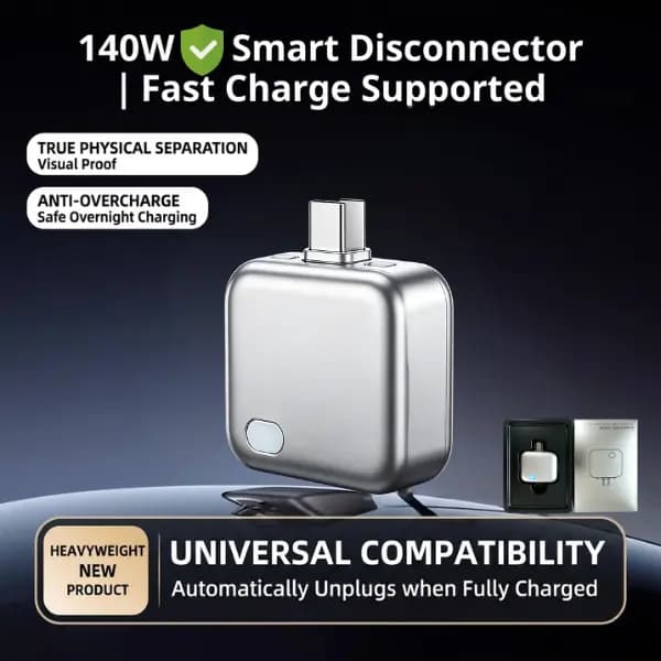 เครื่องชาร์จ USB-C 140W Compact Fast Wall Charger Block อะแดปเตอร์แปลงไฟ USB-C ปิดอัตโนมัติเมื่อชาร์จเต็ม รูปที่ 4