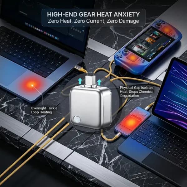 เครื่องชาร์จ USB-C 140W Compact Fast Wall Charger Block อะแดปเตอร์แปลงไฟ USB-C ปิดอัตโนมัติเมื่อชาร์จเต็ม รูปที่ 6