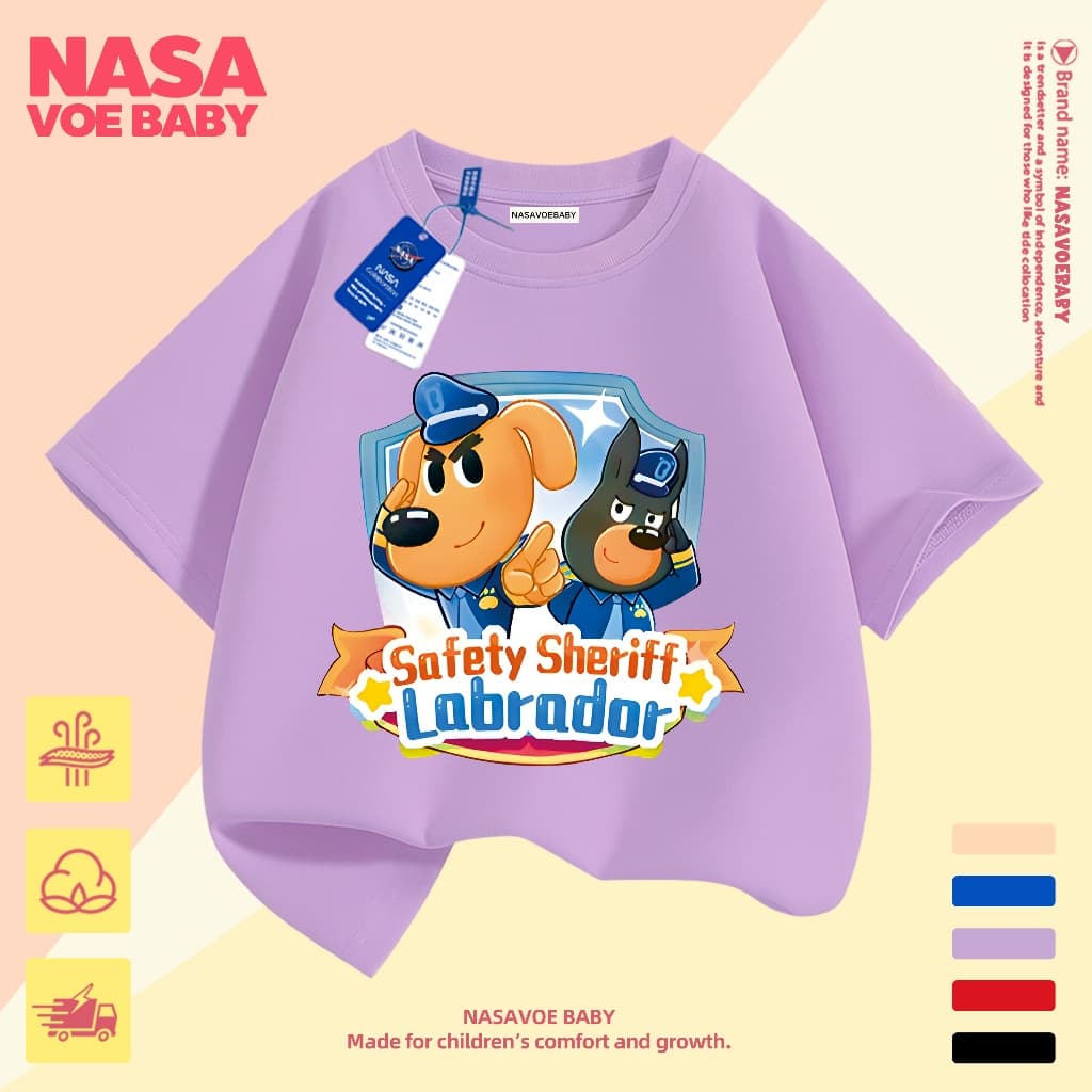 เสื้อยืดเด็ก ตำรวจลากราดอร์ ลายการ์ตูน ี ไม่ต้องรีด ระบายอากาศดี 1-13 ปี รูปที่ 8