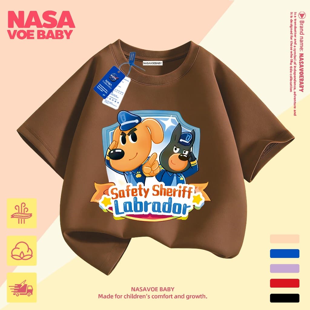 เสื้อยืดเด็ก ตำรวจลากราดอร์ ลายการ์ตูน ี ไม่ต้องรีด ระบายอากาศดี 1-13 ปี รูปที่ 9