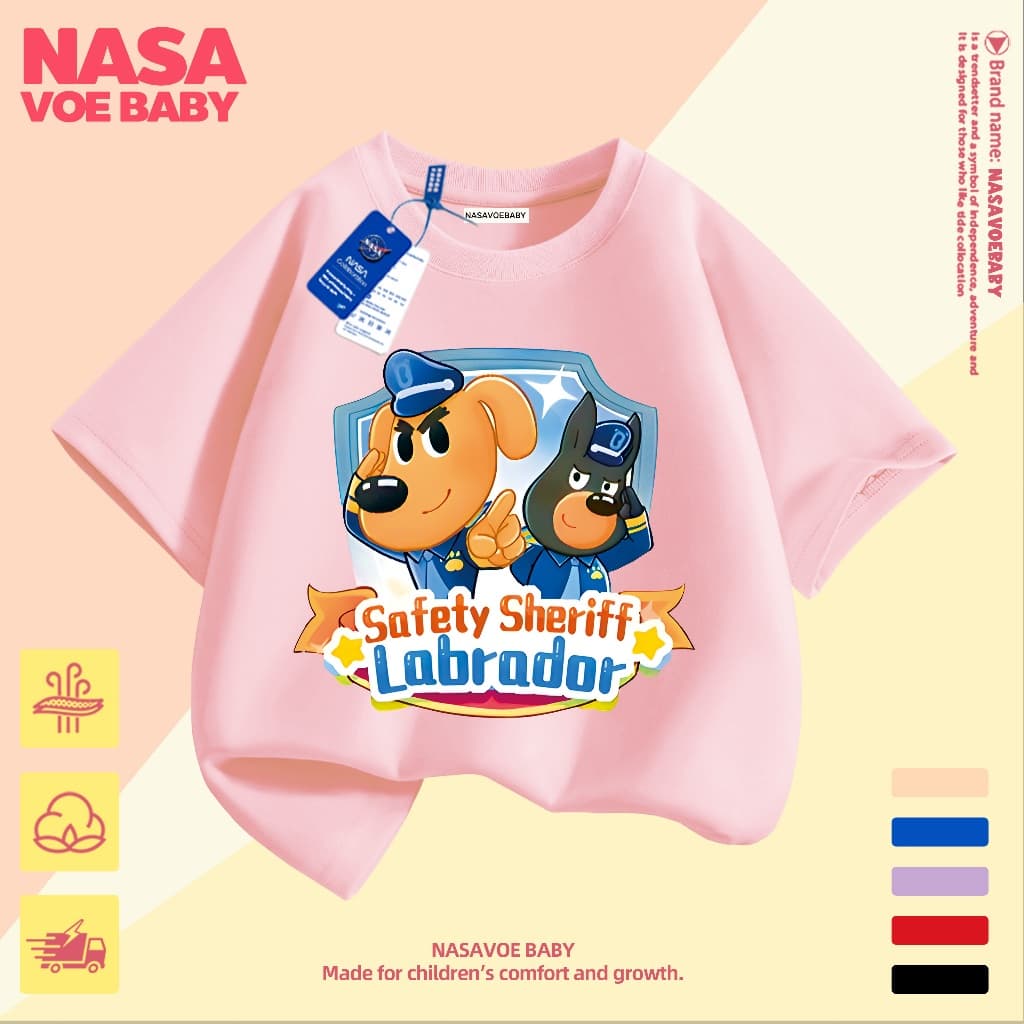 เสื้อยืดเด็ก ตำรวจลากราดอร์ ลายการ์ตูน ี ไม่ต้องรีด ระบายอากาศดี 1-13 ปี รูปที่ 4