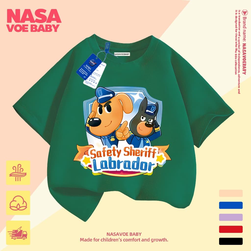 เสื้อยืดเด็ก ตำรวจลากราดอร์ ลายการ์ตูน ี ไม่ต้องรีด ระบายอากาศดี 1-13 ปี รูปที่ 7