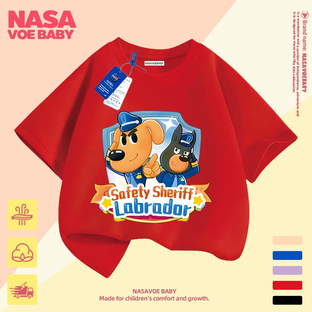 เสื้อยืดเด็ก ตำรวจลากราดอร์ ลายการ์ตูน ี ไม่ต้องรีด ระบายอากาศดี 1-13 ปี รูปที่ 5
