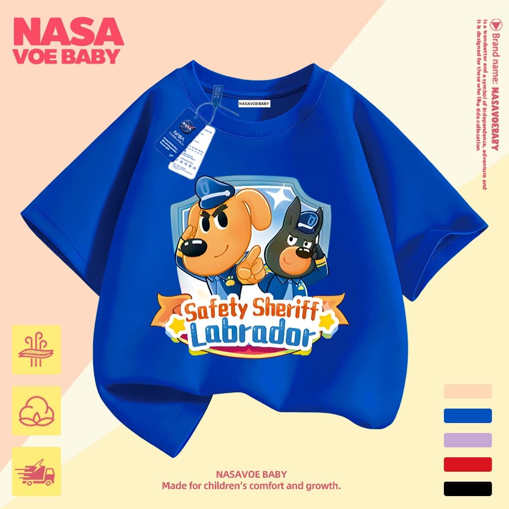 เสื้อยืดเด็ก ตำรวจลากราดอร์ ลายการ์ตูน ี ไม่ต้องรีด ระบายอากาศดี 1-13 ปี รูปที่ 6