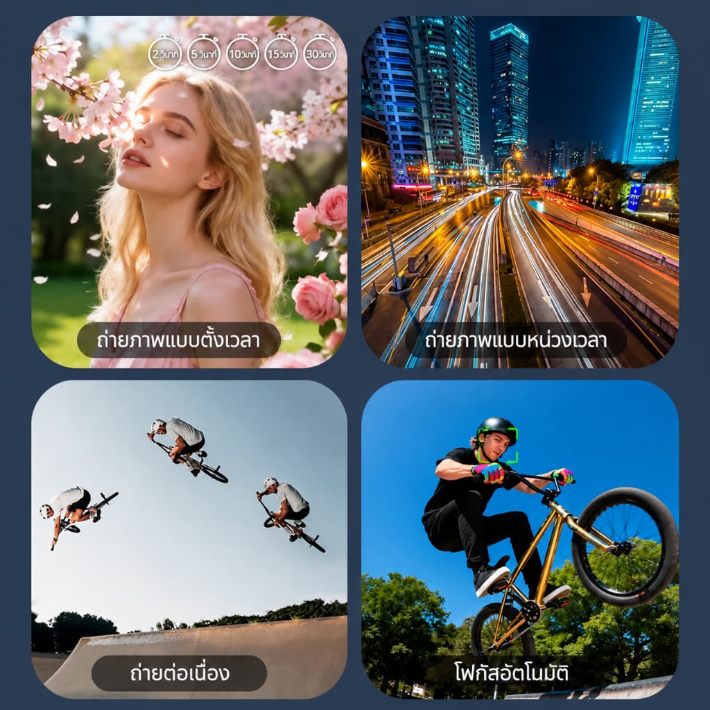 MODOFO Pocket Camera Vlog Camera 4K WiFi Action Camera AI Face Tracking ซูม18เท่า หมุนได้ 330° กล้อง 75MP Zoom Vlog บันทึกวิดีโอ รูปที่ 4