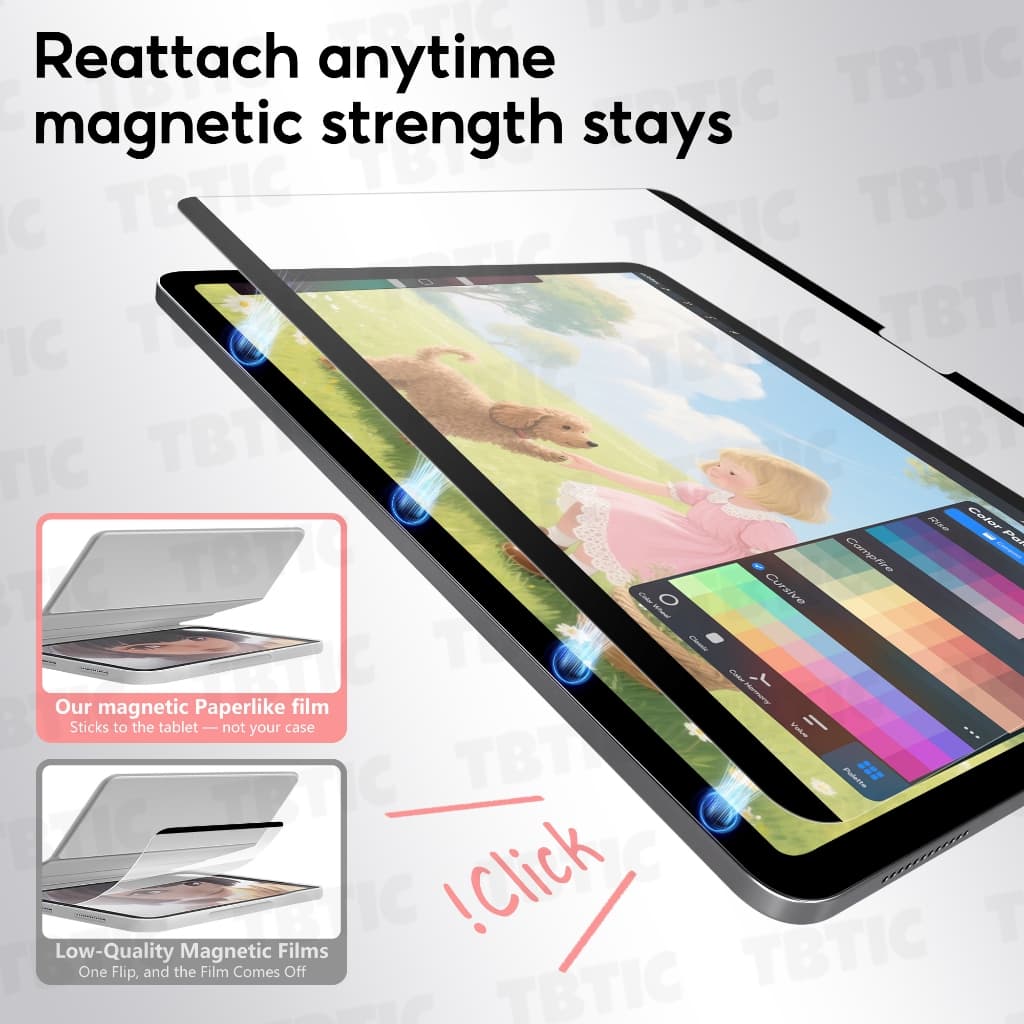 Tbtic Magnetic Matte Paper Like Screen Protector For Xiaomi Pad 8 / 7 Pro / 6Pro / 6 / 5Pro / 5 รูปที่ 2
