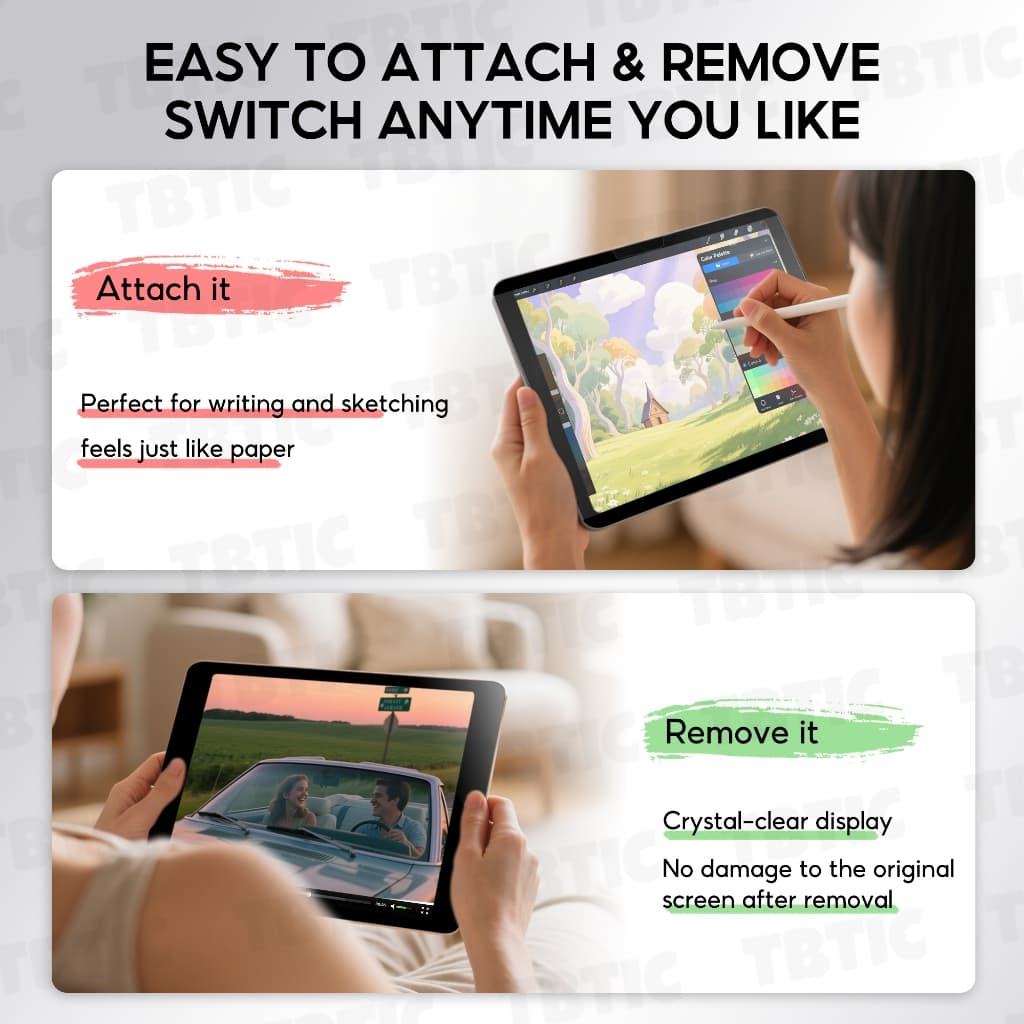 Tbtic Magnetic Matte Paper Like Screen Protector For Xiaomi Pad 8 / 7 Pro / 6Pro / 6 / 5Pro / 5 รูปที่ 4