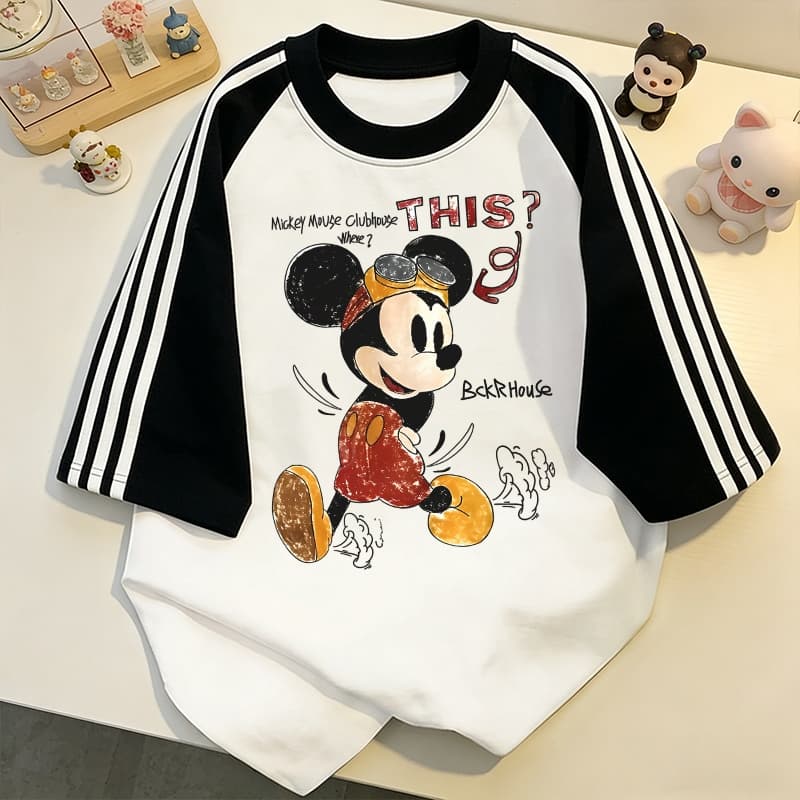 NFV สไตล์เกาหลี Mickey Mouse เสื้อยืด Oversized สะดวกสบาย ระบายอากาศ ผ้าฝ้าย YG3354 รูปที่ 1