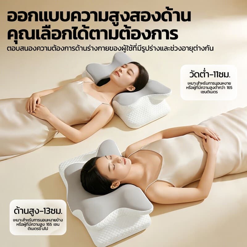 MODOFO หมอน 3d deep sleep หมอนเพื่อสุขภาพ sleephappy หมดปัญหาปวดคอ ไม่ต้องกังวลเรื่องกรน หลับสบายต่อเนื่องตลอดคืน รูปที่ 3