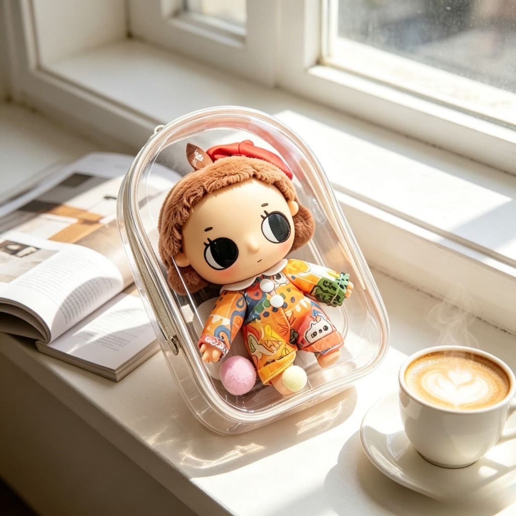No ตุ๊กตา Nyota Little Moments กระเป๋าตุ๊กตา 18 ซม. จี้ กระเป๋าป้องกันโปร่งใสตุ๊กตากลางแจ้งพกพากระเป๋า รูปที่ 4
