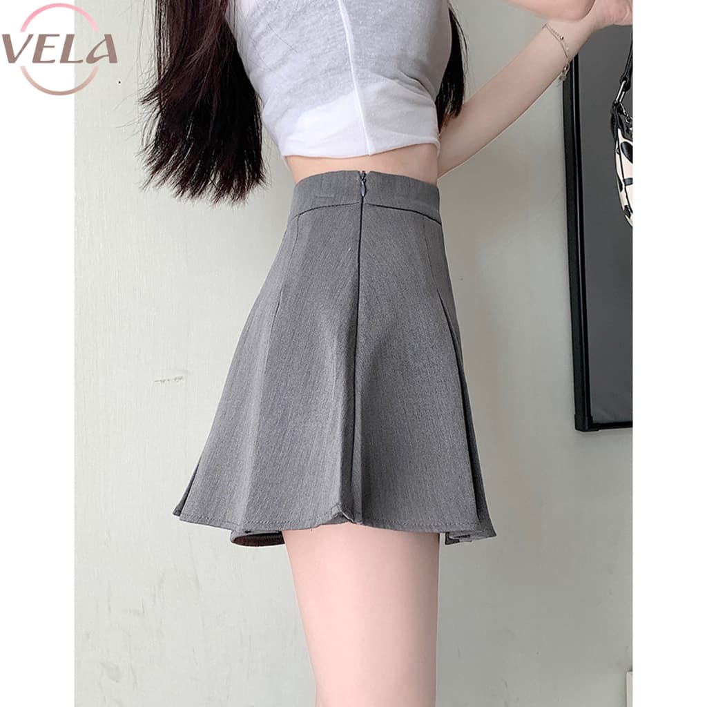 Vela กระโปรงเทนนิส ผ้าสูท Tennis Skirt สไตล์เกาหลี ทรง A เอวสูงสับๆ! ทรงสวย กระโปรงสั้น กระโปรงจีบ กระโปรงกางเกงเทนนิส รูปที่ 7