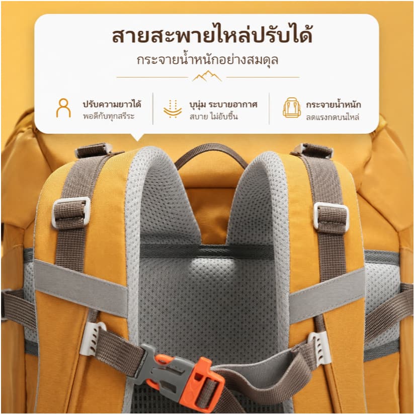 SPORT 50L กระเป๋าปีนเขากลางแจ้งความจุขนาดใหญ่เดินป่าเดินทางกระเป๋าเป้สะพายหลังกันน้ํา รูปที่ 8