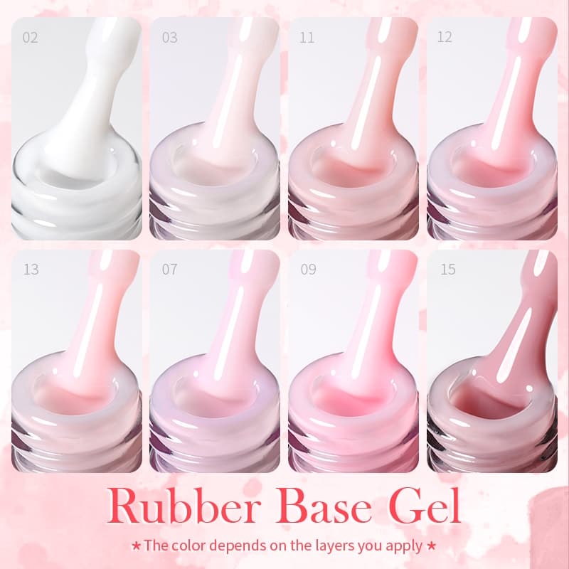 BORN PRETTY Nude Jelly Gel Polish Rubber Base Gel 15ml Self-leveling Nude Color Soak Off กึ่งถาวร UV Gel รูปที่ 7