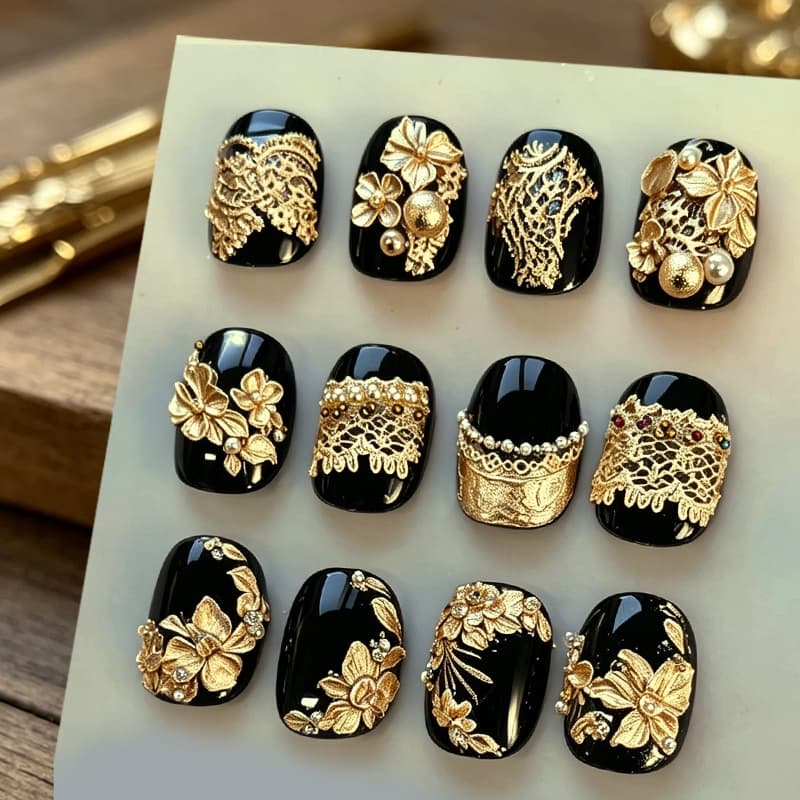BORN PRETTY Metallic Gold Silver Nail Sculpting Gel ยาทาเล็บ 3D นูนเจล Chromes 3D ดอกไม้แกะสลักเล็บเจล รูปที่ 6