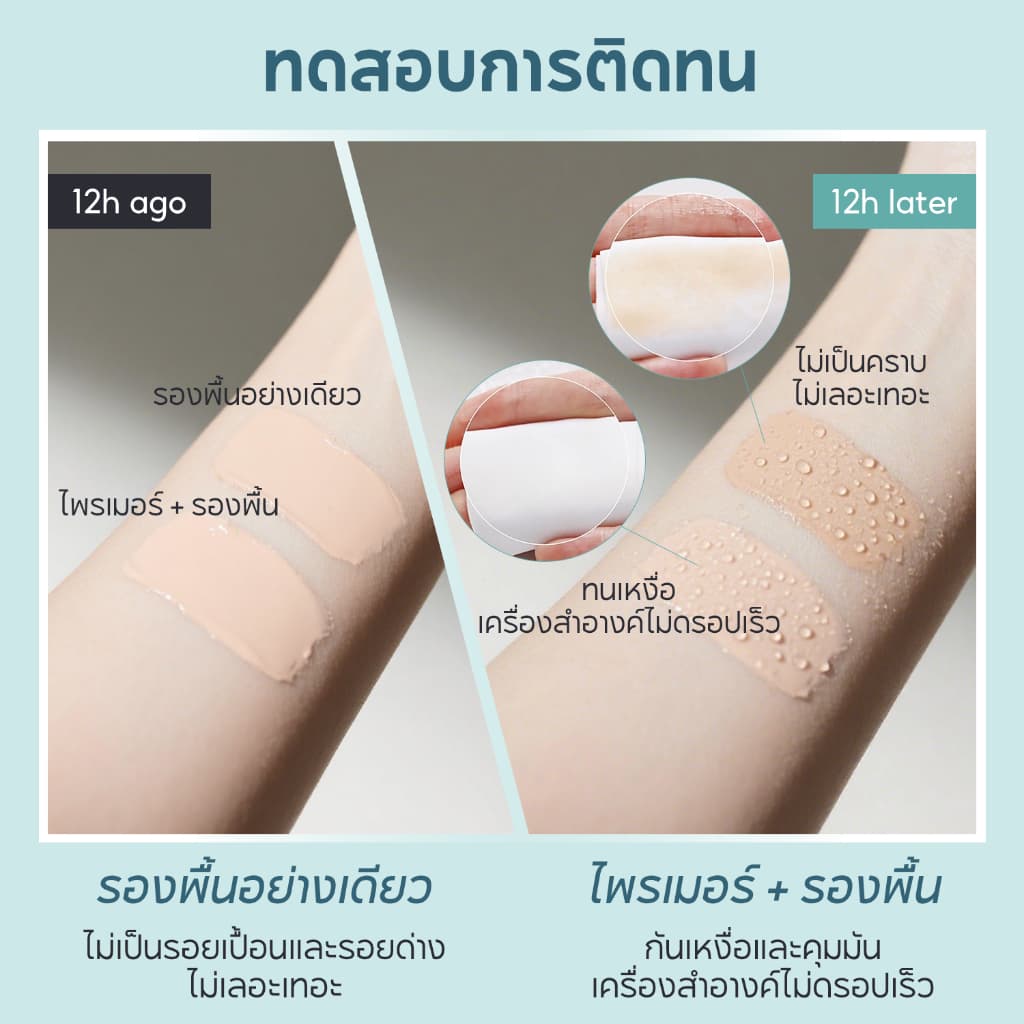 FelinWel ไพรเมอร์ล็อคเมคอัพ + เซ็ตติ้งสเปรย์, ส่วนผสมที่เป็นมิตรกับผิว, ควบคุมความมัน, ติดทนนาน, 30มล + 60มล | Makeup Primer + Grip Setting Spray รูปที่ 4