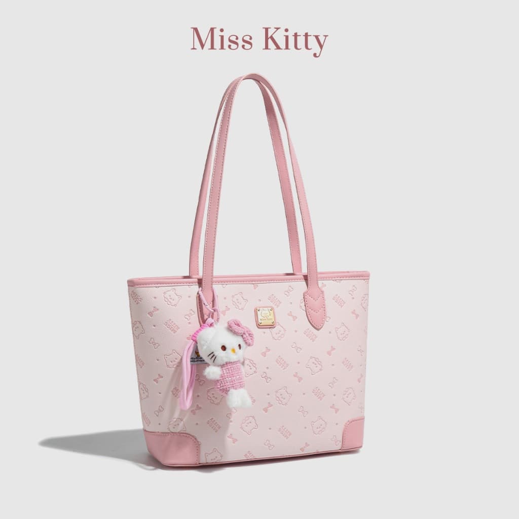 กระเป๋าสะพาย MISS KITTY สีชมพู กระเป๋าสะพายไหล่ผู้หญิง คิตตี้ กระเป๋าสะพายข้าง กระเป๋าใบใหญ่มาก กระเป๋าสะพายไหล่ รูปที่ 5