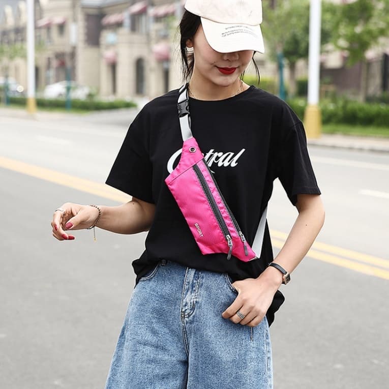 กระเป๋าคาดเอวอเนกประสงค์สําหรับกีฬาและกลางแจ้ง ความจุใหญ่ หลายช่อง ใส่กระเป๋าสตางค์ โทรศัพท์มือถือ บัตรธนาคาร กุญแจ แบบเฉียง รูปที่ 2