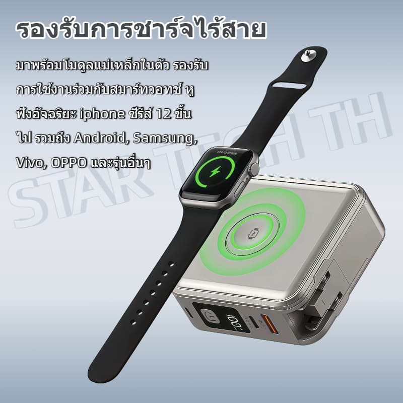 STAR TECH KC68 powerbank พาวเวอร์แบงค์ 20000mAh/30000mAh พาวเวอร์แบงค์ชาร์จเร็ว Fast Charge PD22.5W มีสายในตัว หน้าจอ LED ปลั๊กไฟ AC แบตเตอรี่สำรอง 充电宝 รูปที่ 7