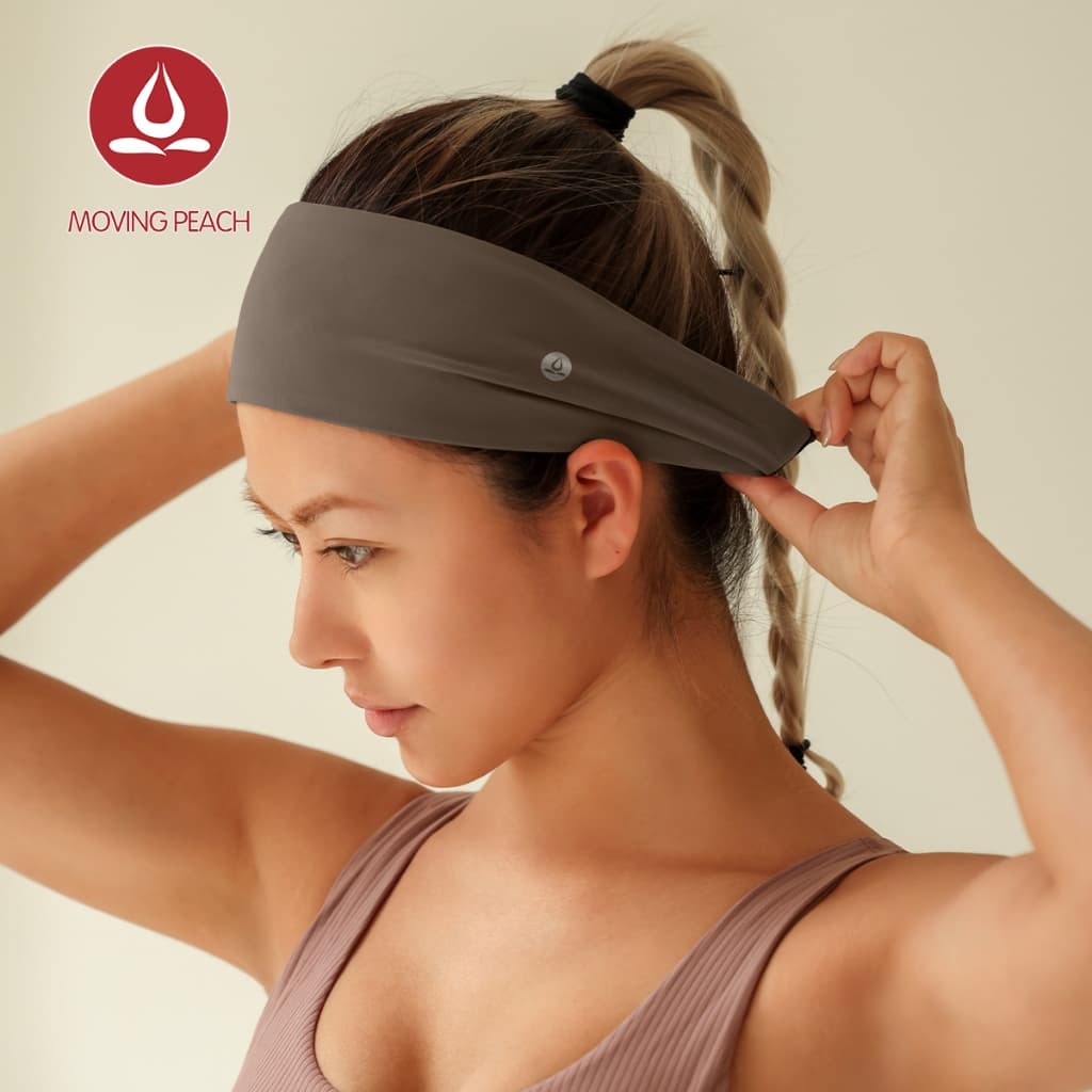 MOVING PEACH Headband สำหรับผู้หญิง ยืดหยุ่นสูง และซึมซับเหงื่อได้ดี ใช้ในการออกกำลังกายและสวมใส่วัน.daily