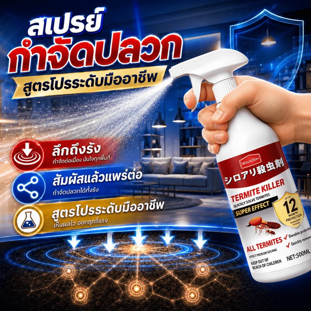 สเปรย์กำจัดปลวก สูตรใหม่ INO ยาฆ่าปลวก สเปรย์กำจัดปลวก ยากำจัดปลวก ไม่มีกลิ่นฉุน ปลอดภัยในบ้าน รูปที่ 1