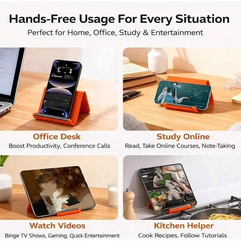 2 ชิ้นพับซิลิโคนขาตั้งโทรศัพท์ Creative Deformable Lazy Holder เดสก์ท็อปโทรศัพท์แท็บเล็ตแบบพกพาสําหรับโทรศัพท์ Universal ipad แล็ปท็อป รูปที่ 6