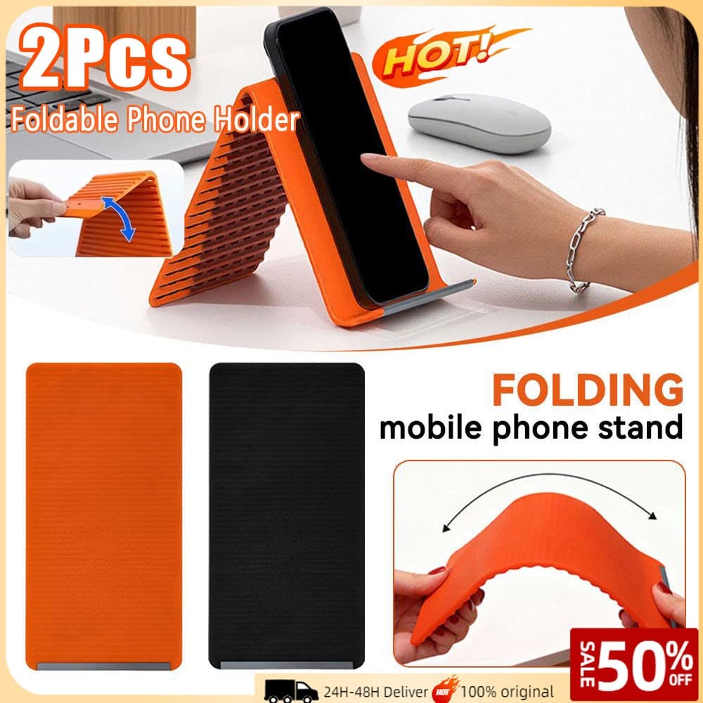 2 ชิ้นพับซิลิโคนขาตั้งโทรศัพท์ Creative Deformable Lazy Holder เดสก์ท็อปโทรศัพท์แท็บเล็ตแบบพกพาสําหรับโทรศัพท์ Universal ipad แล็ปท็อป รูปที่ 1