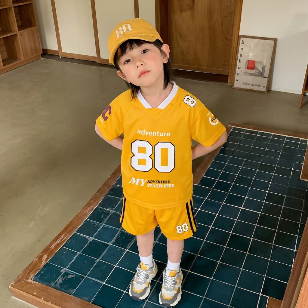 Princess Kesli ชุดกีฬาเด็ก ชุดเซทเสื้อแขนสั้น+กางเกงขาสั้น ฤดูร้อน ชุดบอลเด็กผู้หญิง ชุดกีฬาเด็ก 2-12 ปี รูปที่ 7