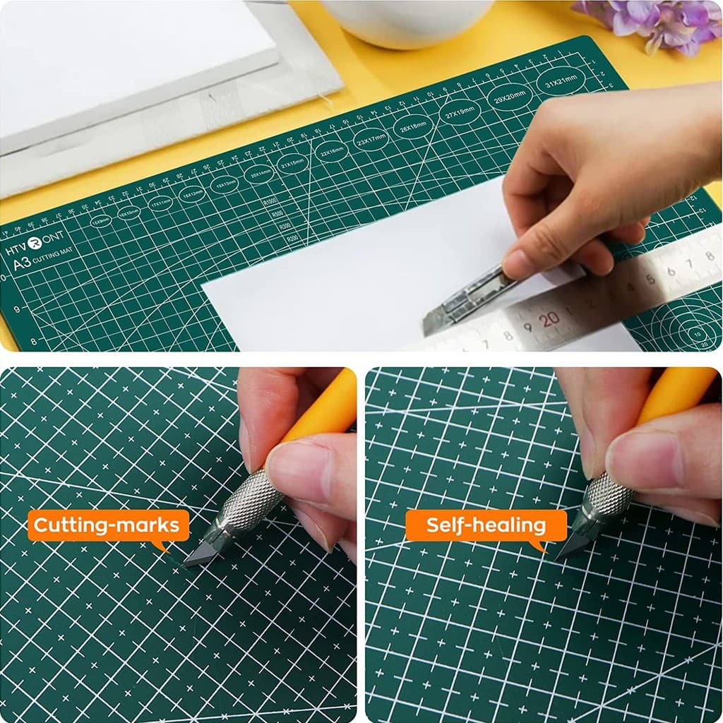 แผ่นรองตัด แผ่นรองตัดกระดาษ A4 / A3 / A2 ยางรองตัด แผ่นรองตัดกระดาษ แผ่นรองกรีด งานฝีมือ ควิลท์ เส้นกริด กระดาน3mm รูปที่ 8