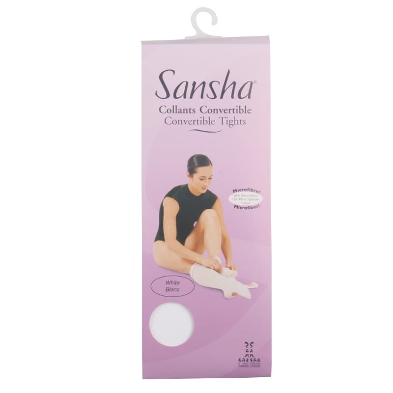 Sansha-Tights คุณภาพสูงผู้หญิงเด็กผู้หญิงเด็ก Soft Ballet Dance Leggings Convertible Gymnastic Class การฝึกอบรมแน่นพร้อมรู T90AD/T90CH รูปที่ 6