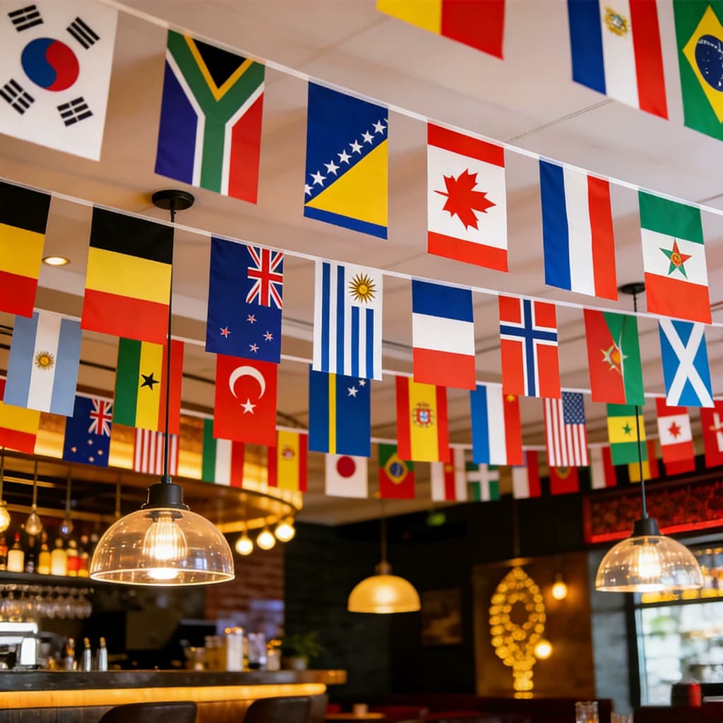 2026 FIFA World Cup Bunting Flags, Football Themed Hanging Pennant Decor รูปที่ 3