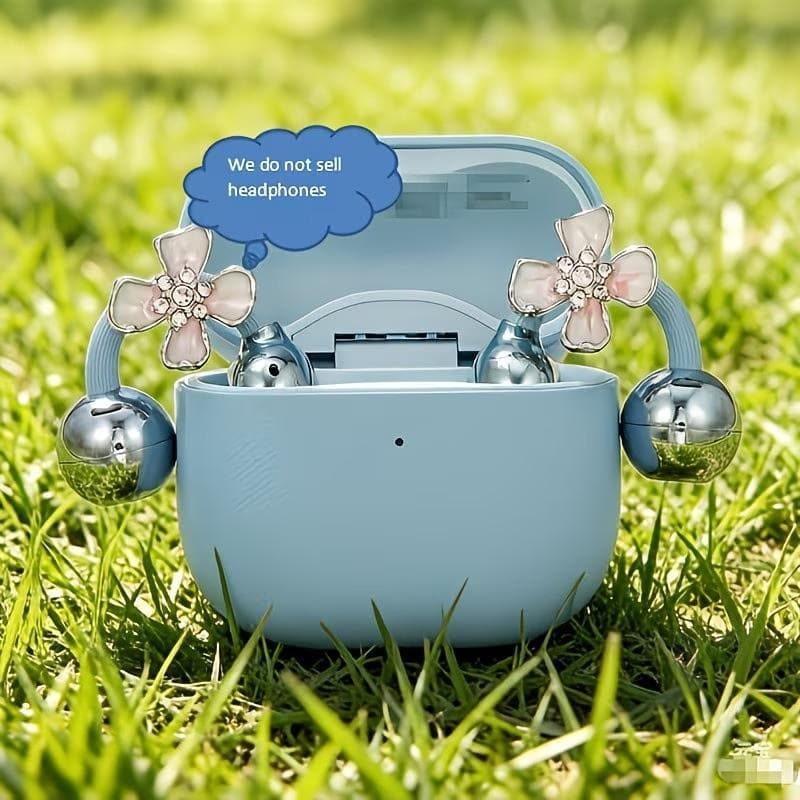 1 คู่ Cherry Blossoms Zircon คลิป Charms การออกแบบประณีตหูฟังอุปกรณ์เสริมแฟลช Dia ส่วนบุคคล DIY สําหรับ OWS หูฟัง รูปที่ 5