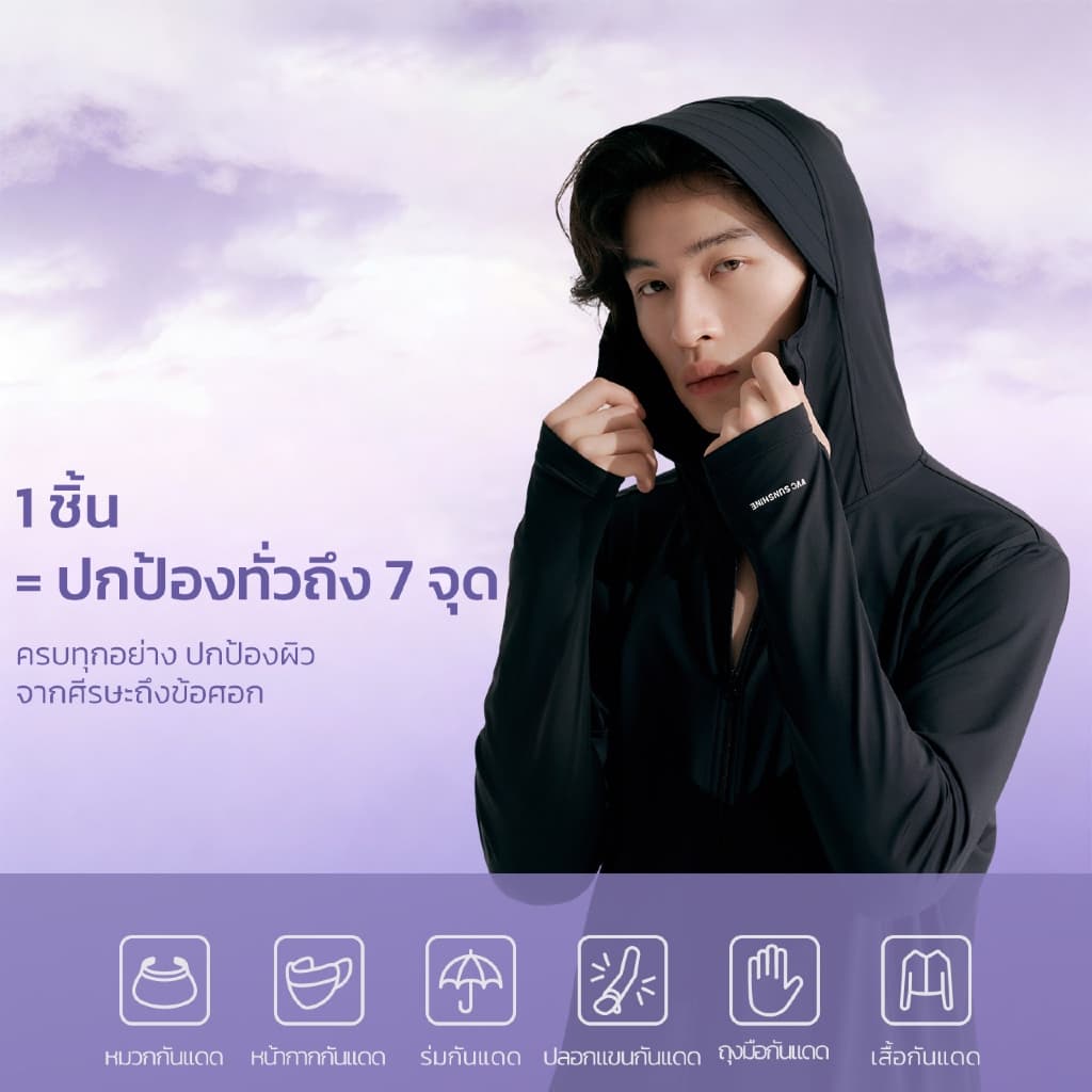 VVC เสื้อกันแดดผู้หญิง - ผ้าซิลค์เย็นผสาน Ectoin กันแดดบำรุงผิว UPF300+ ใส่เบาสบาย สำหรับเที่ยวทะเล วิ่ง ออกกำลังกาย รูปที่ 7