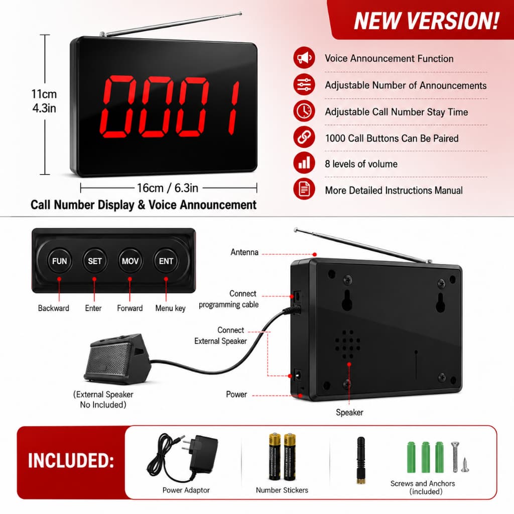 DAYTECH Pager ระบบการโทร Bell Call บริการลูกค้า ร้านอาหาร/โรงพยาบาลพร้อมโทรศัพท์ loceng buzzer รูปที่ 4