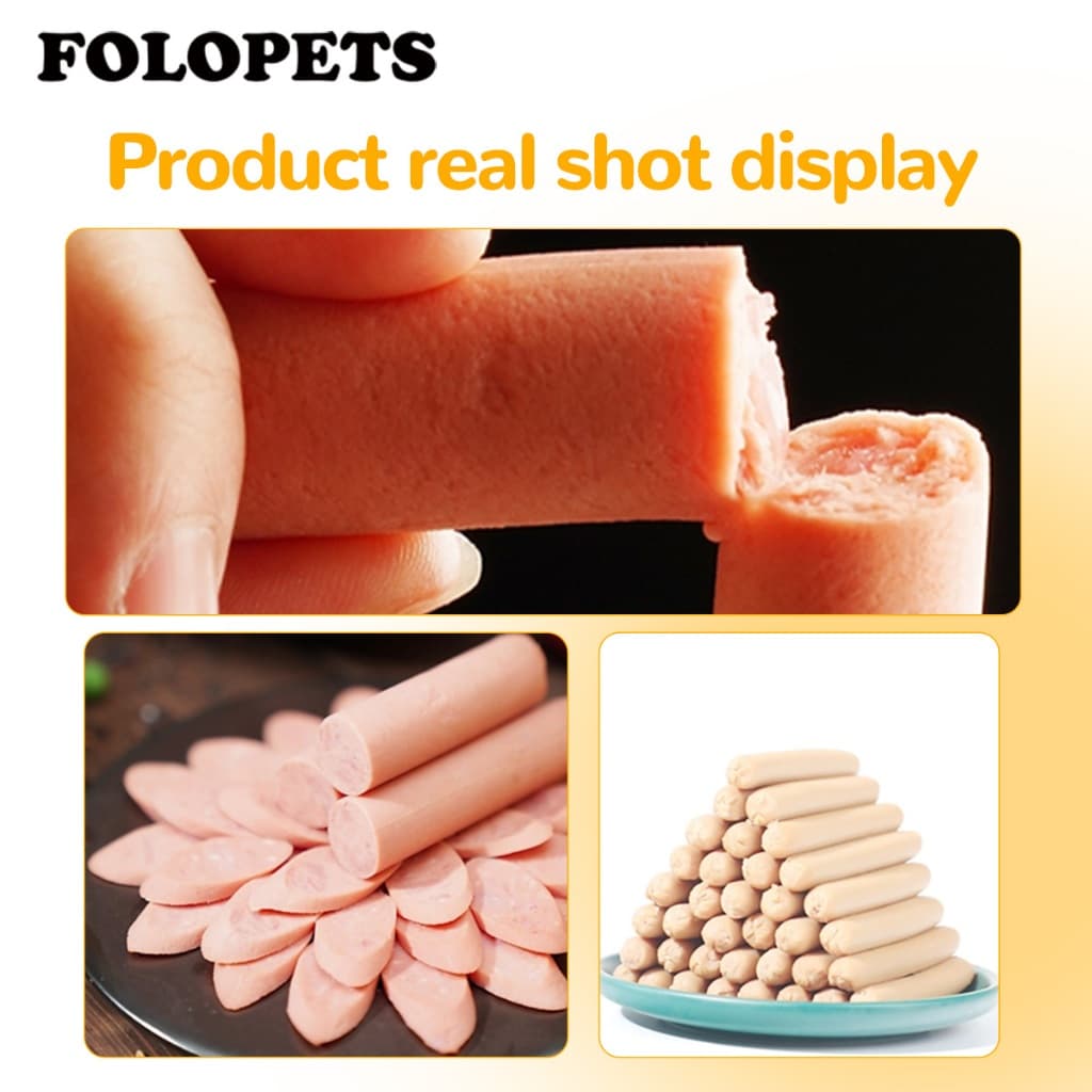 FOLOPETS ไส้กรอกสุนัขอาหารสัตว์เลี้ยงขนมขบเคี้ยวแมวสุนัขขนมขบเคี้ยวแฮมไส้กรอกการฝึกอบรมรางวัลขนมขบเคี้ยว รูปที่ 9
