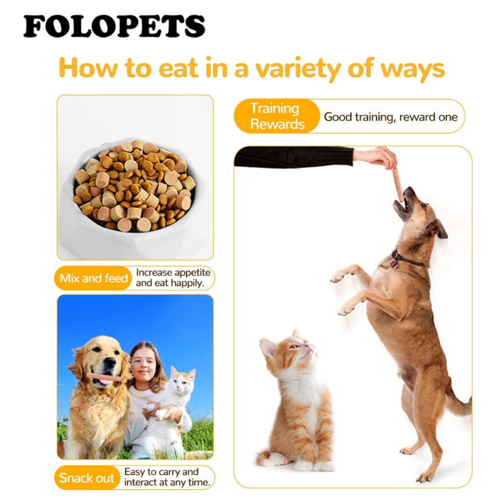 FOLOPETS ไส้กรอกสุนัขอาหารสัตว์เลี้ยงขนมขบเคี้ยวแมวสุนัขขนมขบเคี้ยวแฮมไส้กรอกการฝึกอบรมรางวัลขนมขบเคี้ยว รูปที่ 5