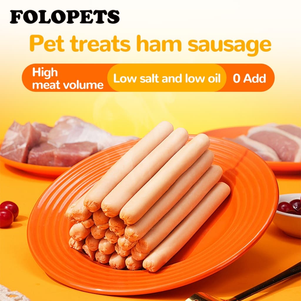 FOLOPETS ไส้กรอกสุนัขอาหารสัตว์เลี้ยงขนมขบเคี้ยวแมวสุนัขขนมขบเคี้ยวแฮมไส้กรอกการฝึกอบรมรางวัลขนมขบเคี้ยว รูปที่ 6