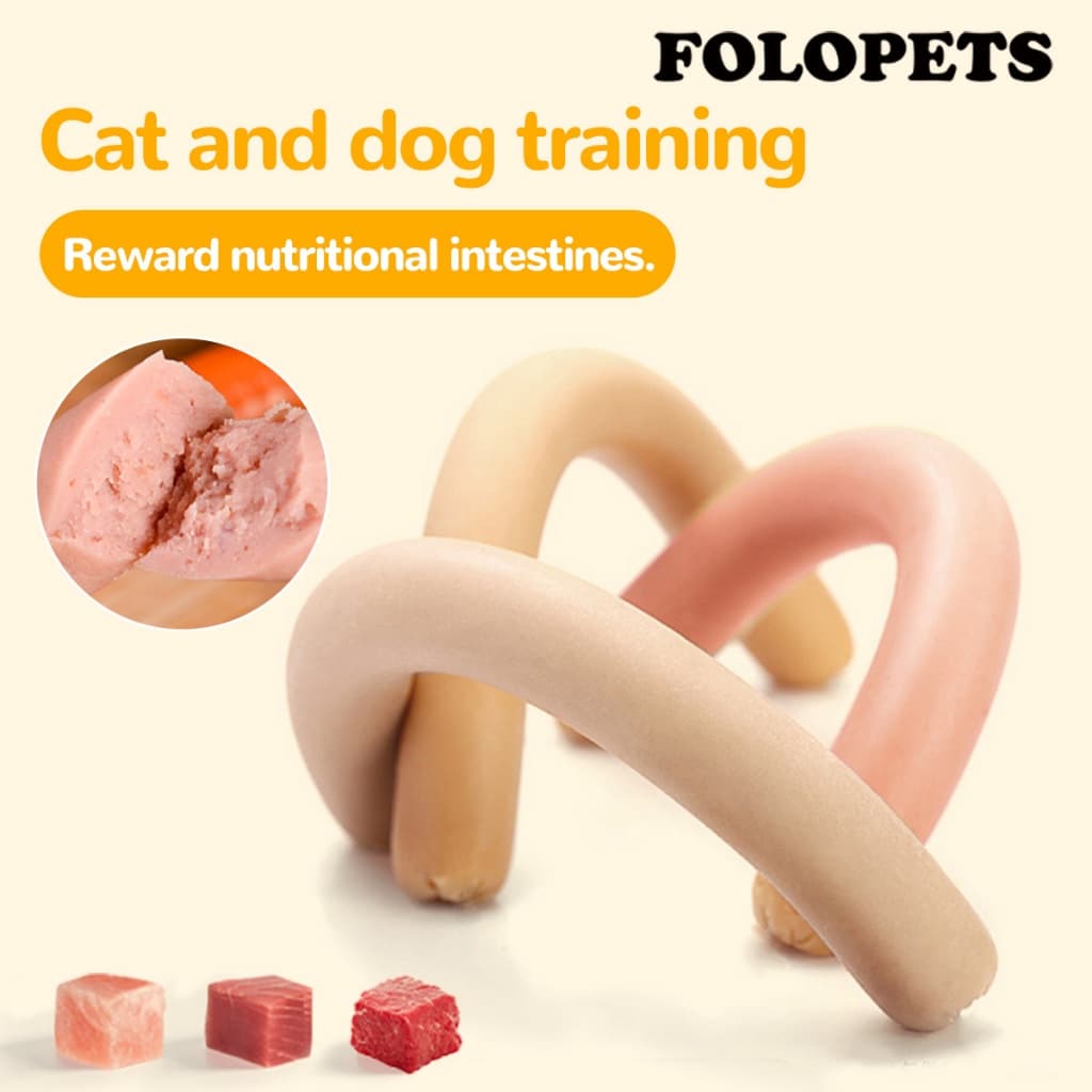 FOLOPETS ไส้กรอกสุนัขอาหารสัตว์เลี้ยงขนมขบเคี้ยวแมวสุนัขขนมขบเคี้ยวแฮมไส้กรอกการฝึกอบรมรางวัลขนมขบเคี้ยว รูปที่ 8