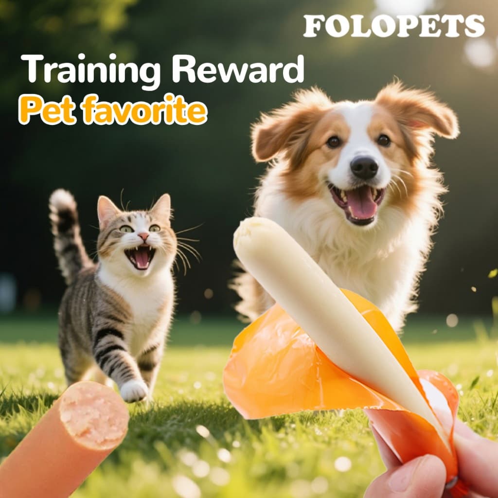 FOLOPETS ไส้กรอกสุนัขอาหารสัตว์เลี้ยงขนมขบเคี้ยวแมวสุนัขขนมขบเคี้ยวแฮมไส้กรอกการฝึกอบรมรางวัลขนมขบเคี้ยว รูปที่ 3