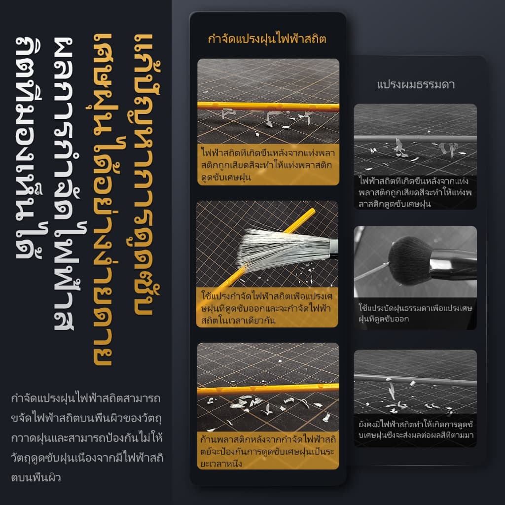 STEEDI แปรงปัดฝุ่นป้องกันไฟฟ้าสถิตย์, เครื่องกําจัดไฟฟ้าสถิตสําหรับโมเดล, ฟิกเกอร์และเรือรบก่อนพ่นสีสเปรย์ รูปที่ 6