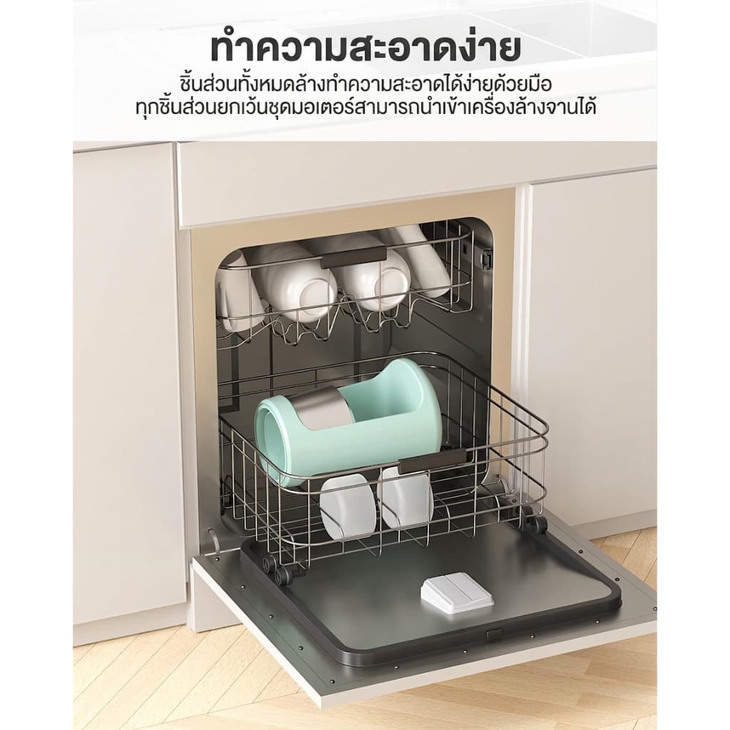 CROWNFUL เครื่องทำน้ำแข็งไส เครื่องทำน้ำแข็งใส Ice Shaver เครื่องบดน้ำแข็งเกล็ดหิมะ ทำบิงซู น้ำแข็งละเอียด ไสเร็ว แถมถ้วย 2 ใบ ถอดล้างง่าย รูปที่ 7
