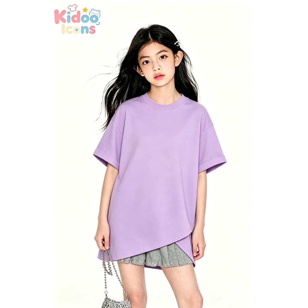 KIDOO ICONS เเสื้อยืดเด็กคอกลมผ้าฝ้าย 100% ลายการ์ตูน การ์ตูน น่ารัก แขนสั้น สไตล์เกาหลี#A01 รูปที่ 9