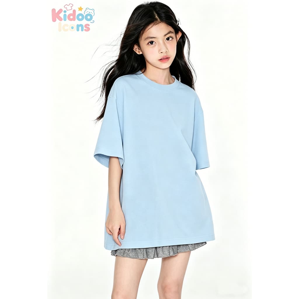 KIDOO ICONS เเสื้อยืดเด็กคอกลมผ้าฝ้าย 100% ลายการ์ตูน การ์ตูน น่ารัก แขนสั้น สไตล์เกาหลี#A01 รูปที่ 4