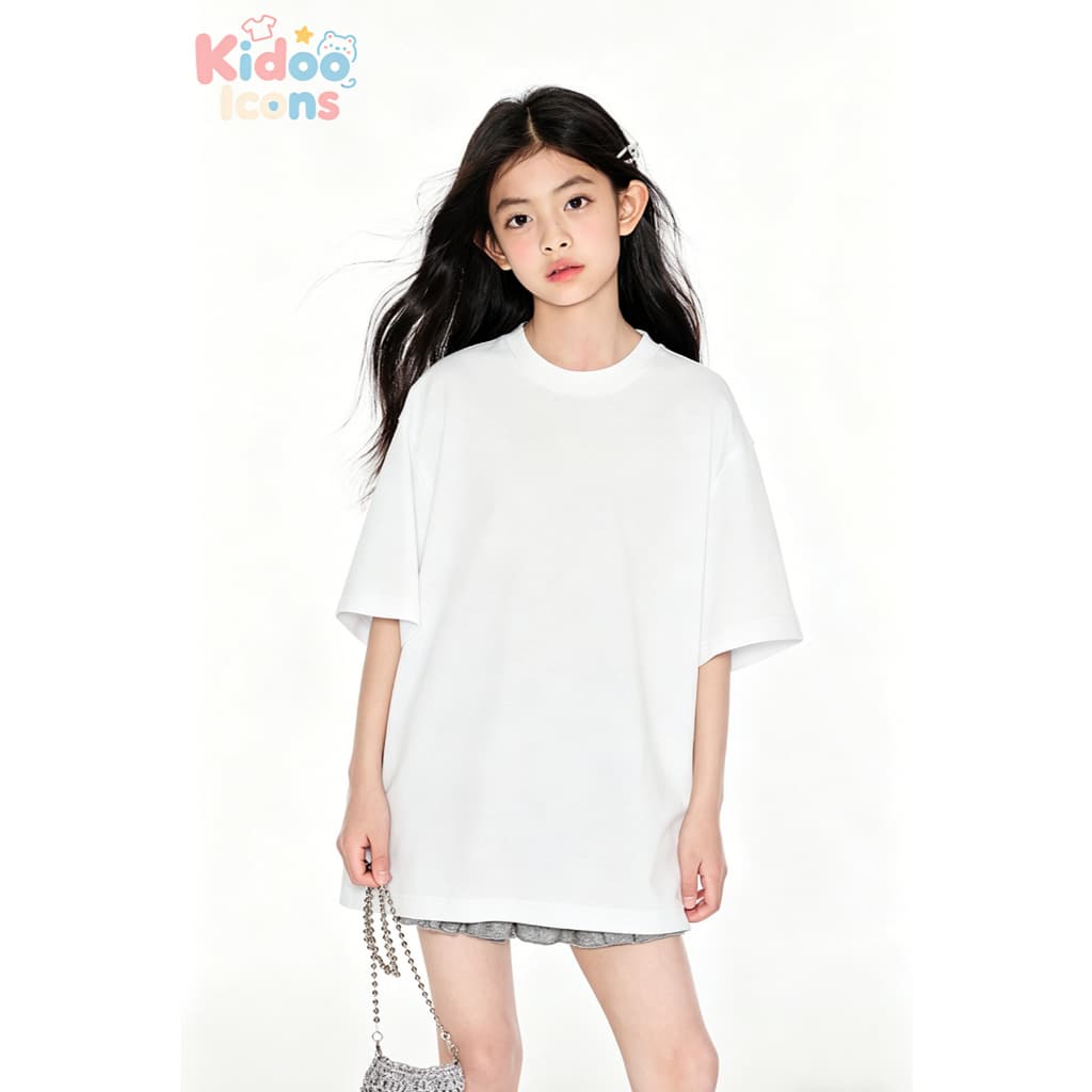 KIDOO ICONS เเสื้อยืดเด็กคอกลมผ้าฝ้าย 100% ลายการ์ตูน การ์ตูน น่ารัก แขนสั้น สไตล์เกาหลี#A01 รูปที่ 2