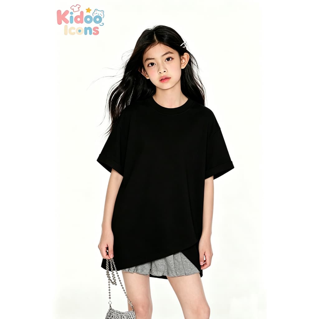 KIDOO ICONS เเสื้อยืดเด็กคอกลมผ้าฝ้าย 100% ลายการ์ตูน การ์ตูน น่ารัก แขนสั้น สไตล์เกาหลี#A01 รูปที่ 8