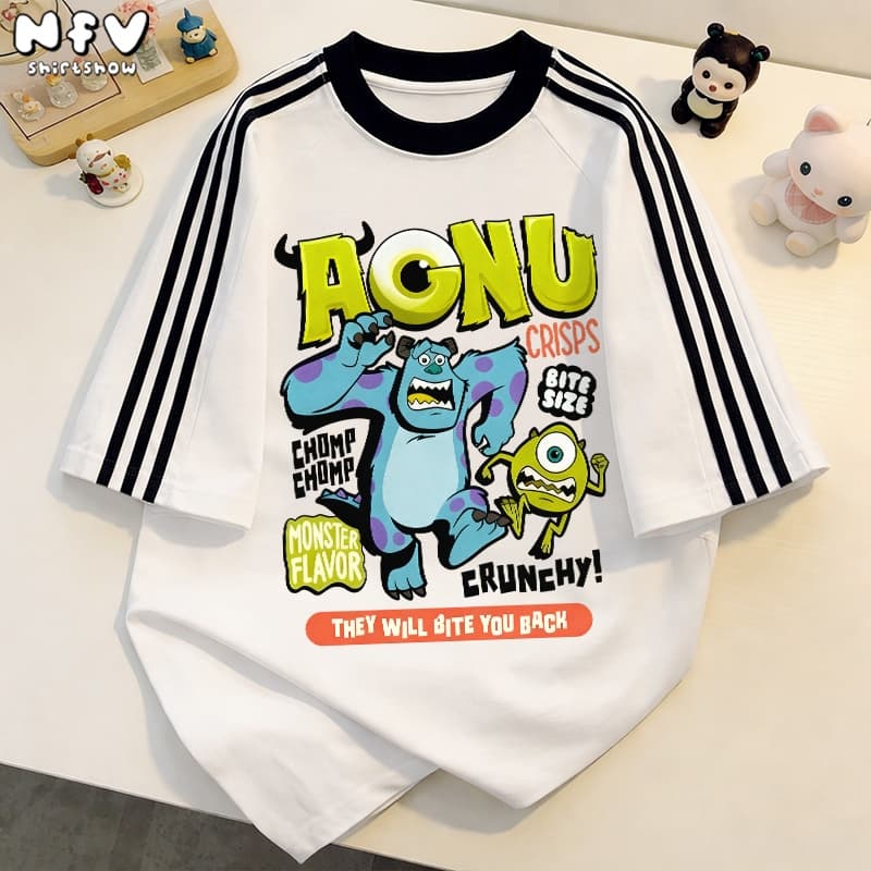 NFV ใหม่ล่าสุดลายพิมพ์การ์ตูนแอนิเมชัน เสื้อยืดแนวเกาหลี ผ้าหนายับยากรีดง่าย ผ้าฝ้ายแท้ ใส่สบาย YG1480 รูปที่ 1