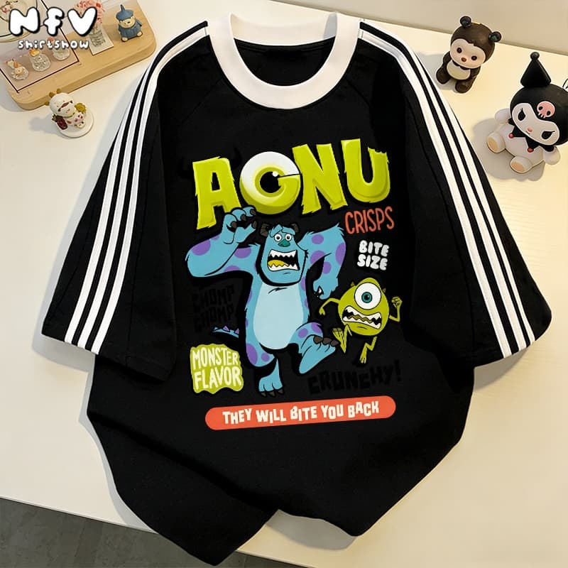 NFV ใหม่ล่าสุดลายพิมพ์การ์ตูนแอนิเมชัน เสื้อยืดแนวเกาหลี ผ้าหนายับยากรีดง่าย ผ้าฝ้ายแท้ ใส่สบาย YG1480 รูปที่ 6